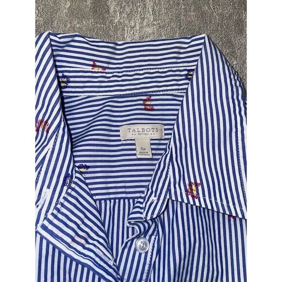 Bundle of TWO ~ Talbots Petite Small Button-Down Butterfly Shirt, Paisley Tunic - Picture 8 of 11